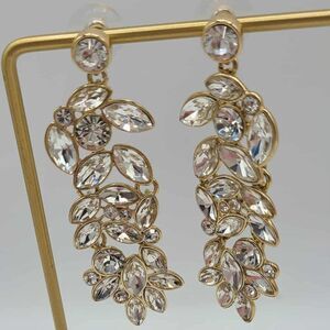 J Crew Long Clear Crystal Drop Earrings NWOT!